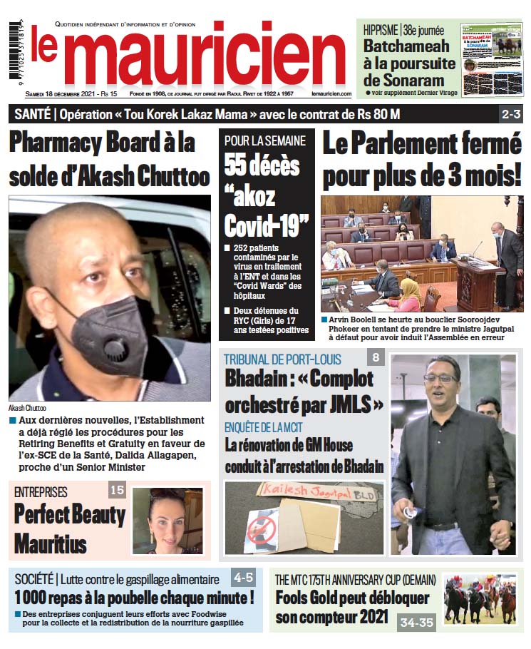 Le mauricien du 18 décembre 2021